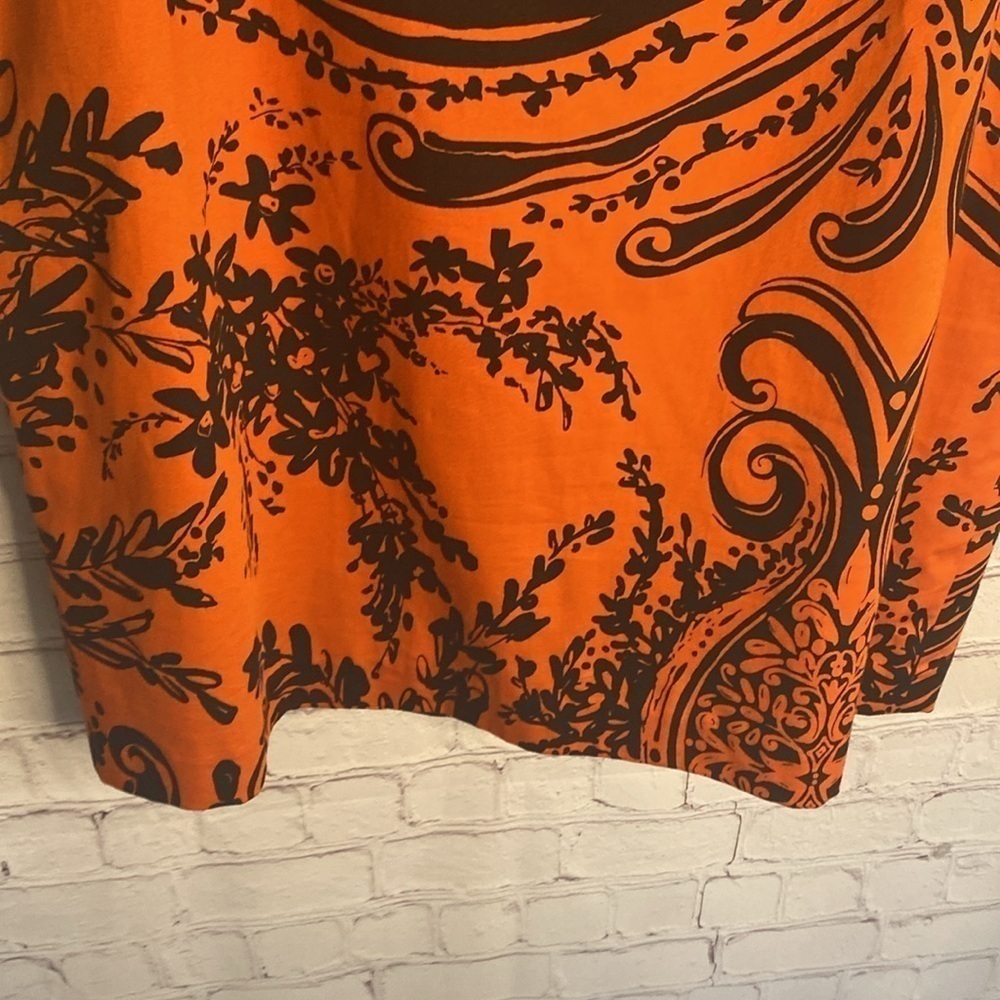 Tristan Black & Orange Cotton Fitted Pencil Skirt Size 12 - Picture 8 of 14
